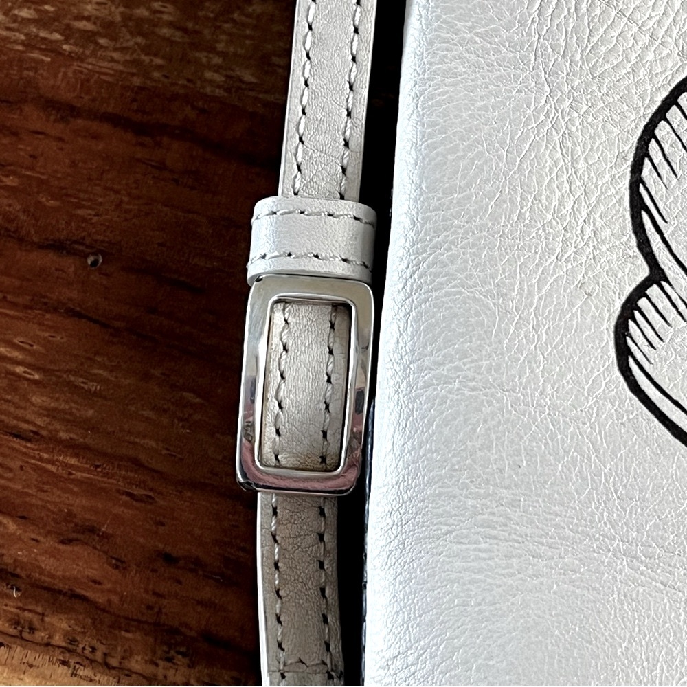 BRIGHTON Leather Mini Crossbody Bag |Seashell Graphic | Cream Navy Coastal Chic - Picture 10 of 16